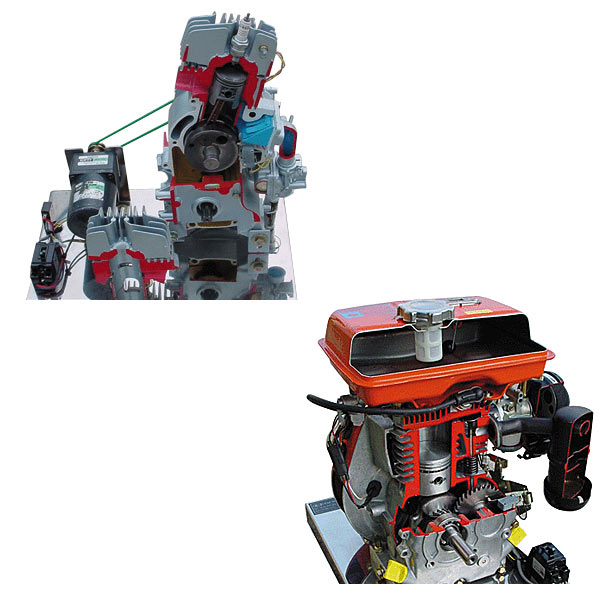 摩托车发动机解剖实训台(图1) 摩托车发动机解剖实验台,互联网型PLC综合实验台